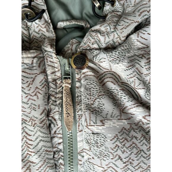 Vintage Woolrich Women’s Goose Down Winter Coat Jacket Green Brown Outdoors S - Picture 6 of 10